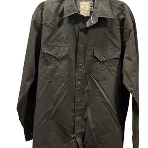 Panhandle  Black Lightweight Shirt  with Button-Up Style and Long Sleeves